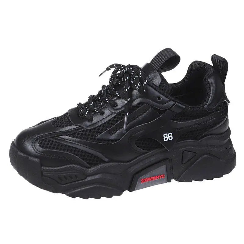 Women Purple Platform Sports Shoes Women Thick Sole Breathable Black Casual Shoes Fashion Slip On 2025 Outdoor Walking Sneakers