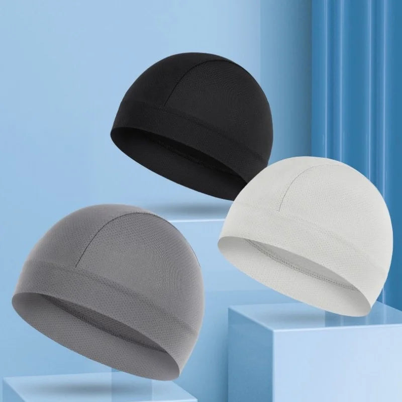 Summer Thin Breathable Mesh Skull Beanie Cap Sweat Absorbent Sport Cap Under Helmet Liner Moisture Wicking Quick Dry Cycling Hat