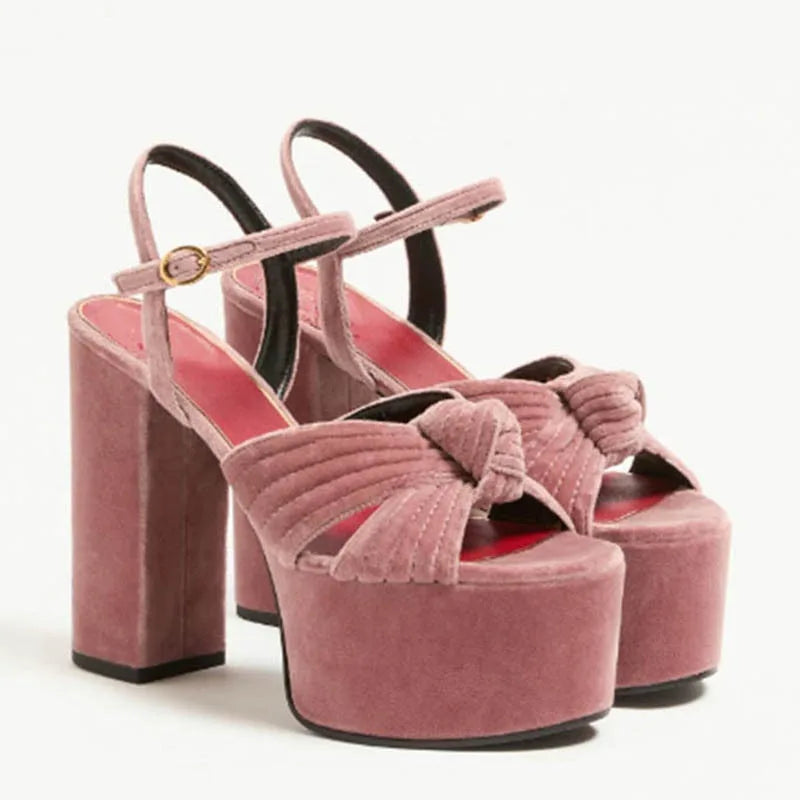 Ladies' Summer New Thick Soled Slim High-heeled Sandals, Fashionable Wedding and Runway Styles, Plus Size High-heeled Sandals