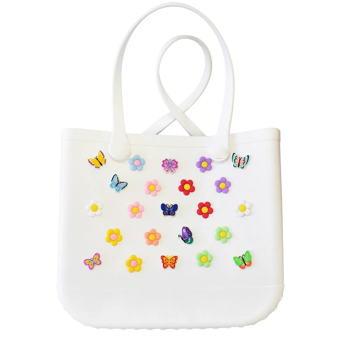 PVC Butterfly Flower Big Size Beach Bag Buckle Charms Decorations Accessories for Bog Totes Bag Woman DIY Gift Travel Pendant