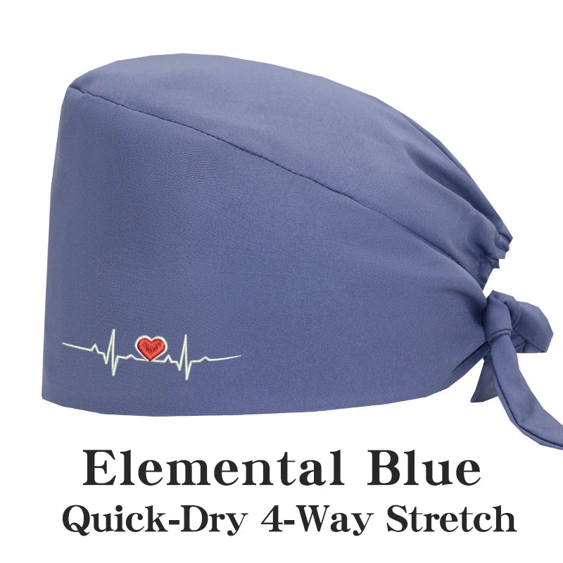 ECG Embroider Working Hats for Man Woman Pet TOOTH Clinic Scrub Caps Quick Dry Breathable Dentist Cap MSG-03