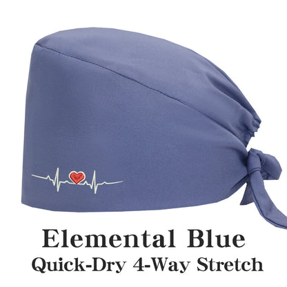 ECG Embroider Working Hats for Man Woman Pet TOOTH Clinic Scrub Caps Quick Dry Breathable Dentist Cap MSG-03