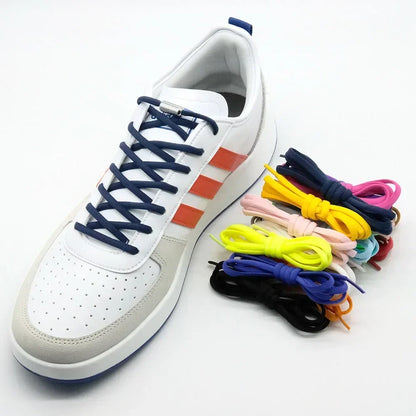 1Pair No tie ShoelacesSemicircle New Elastic Shoe Laces For Kids and Adult Sneakers Shoelace Quick Lazy Laces Color Shoestrings