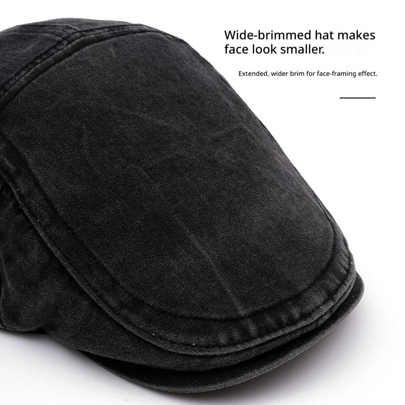 Vintage Washed Cotton Flat Cap Men Newsboy Hat Duckbill Ivy Cap Women Casual Driving Cabbie Painter Beret Spring Autumn