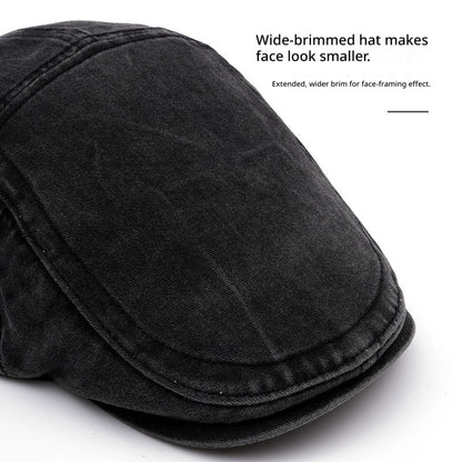 Vintage Washed Cotton Flat Cap Men Newsboy Hat Duckbill Ivy Cap Women Casual Driving Cabbie Painter Beret Spring Autumn