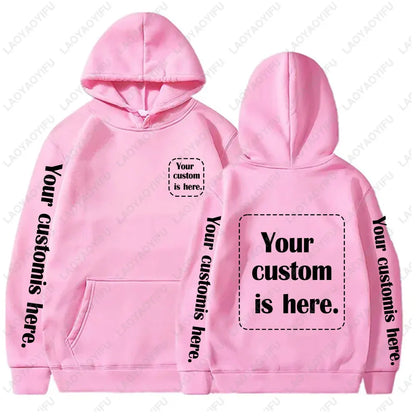 2026 Student Casual Custom Printed Text DIY Hoodie Customized Personalized Hoody Custom Hoodies Text Sweatshirt Clothes