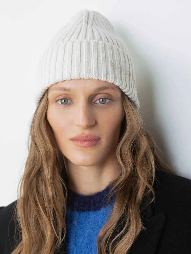 Autumn Winter Unisex Knitted Beanie Hat with Letter Embroidery – Warm Casual Street Style Wool Knit Beanie