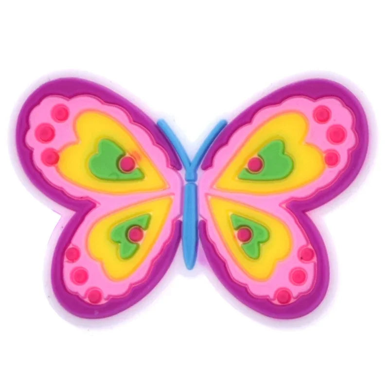 PVC Butterfly Flower Big Size Beach Bag Buckle Charms Decorations Accessories for Bog Totes Bag Woman DIY Gift Travel Pendant