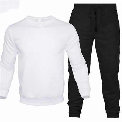 Men's Two-Piece Set O-Neck 2 Pieces Sets Tracksuit Hooded Sweatshirt +Drawstring Pants Male Sport Hoodies Running Sportswear