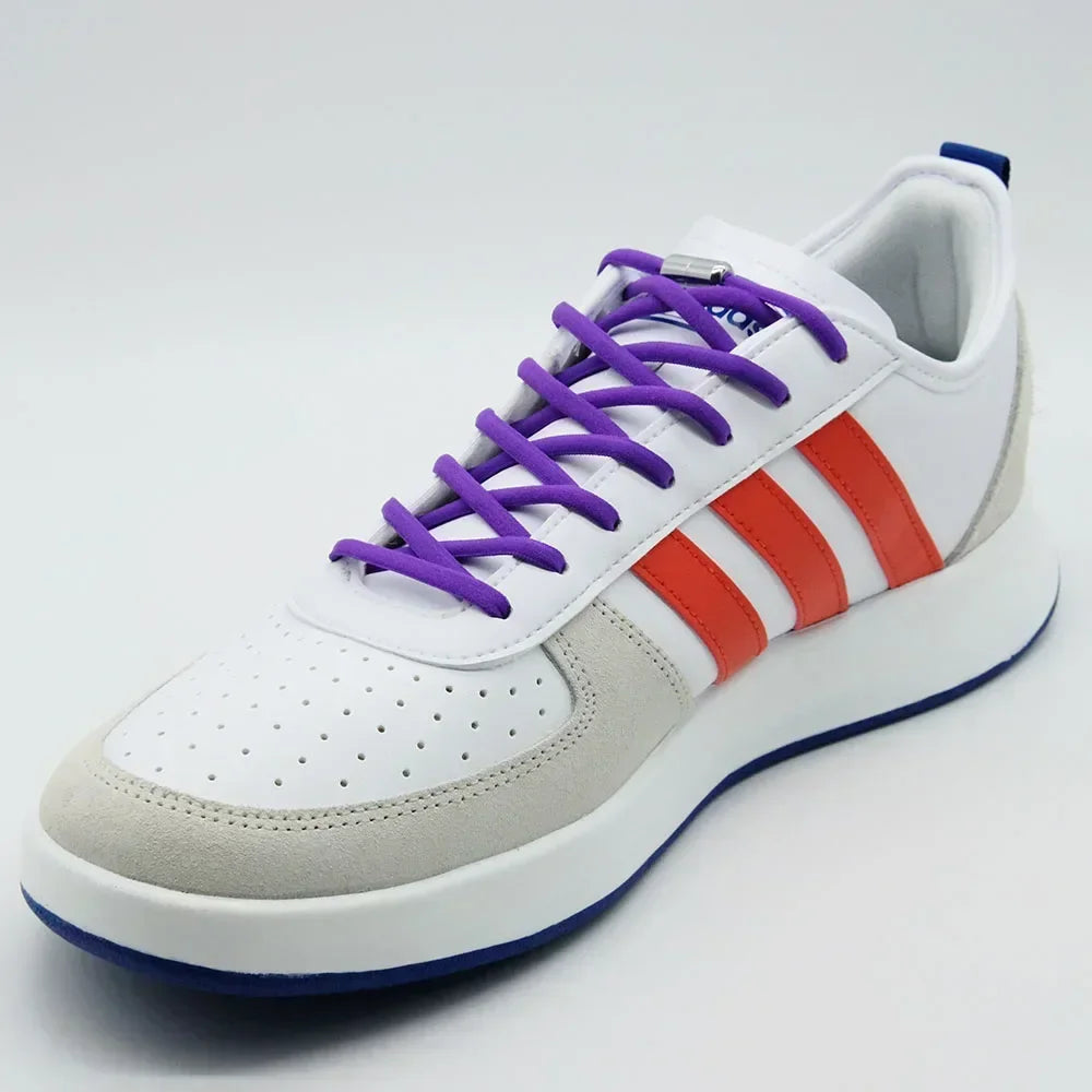 1Pair No tie ShoelacesSemicircle New Elastic Shoe Laces For Kids and Adult Sneakers Shoelace Quick Lazy Laces Color Shoestrings