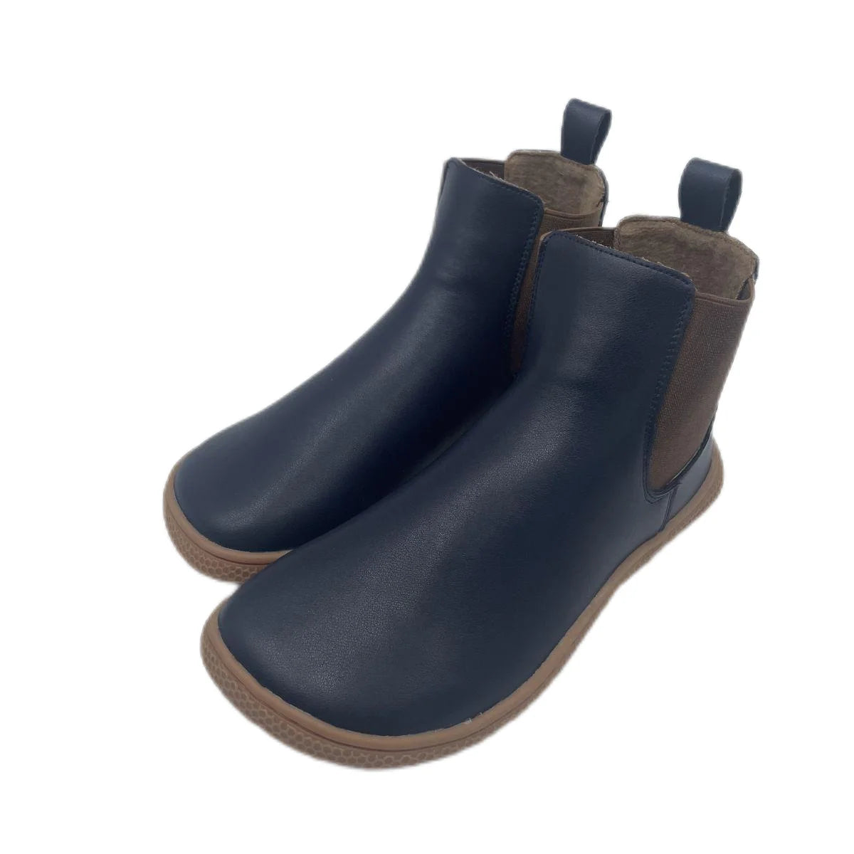 Tipsietoes Chelsea Barefoot Autumn Genuine Cow Leather Boots With Wool Linning Inside For Women Wider Toes Box Light Weight