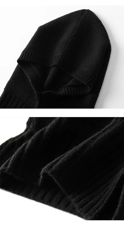 New Autumn and Winter Women's Hat 100% Cashmere Knitted Scarf Hats Outdoor Warm Fashion Girl Cap Lady High Quality Neck Sarf