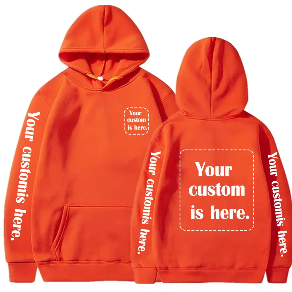 2026 Student Casual Custom Printed Text DIY Hoodie Customized Personalized Hoody Custom Hoodies Text Sweatshirt Clothes