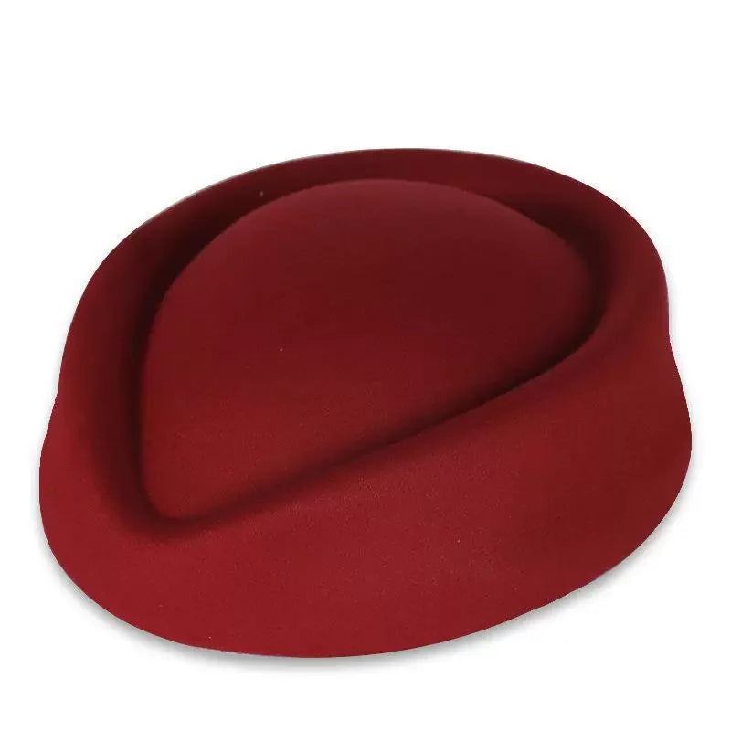 Hepburn Style Black Flat Top Berets Hat Women's French High-end Aviation Stewardess Hat Retro Republic of China Beret