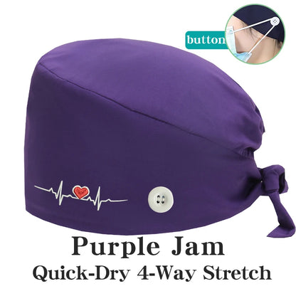 ECG Embroider Working Hats for Man Woman Pet TOOTH Clinic Scrub Caps Quick Dry Breathable Dentist Cap MSG-03