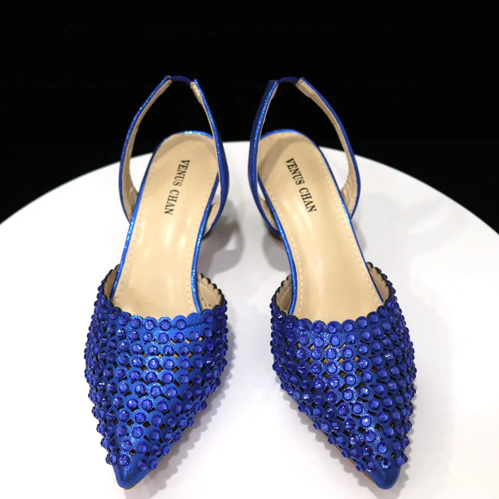 Fashion Summer 2023 Beads Decorated Muffin Bottom Sandals Wear Comfortable And Versatile Elegant Ladies Shoes And Bag Set