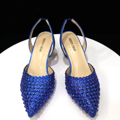 Fashion Summer 2023 Beads Decorated Muffin Bottom Sandals Wear Comfortable And Versatile Elegant Ladies Shoes And Bag Set