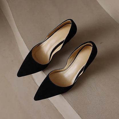 FEDONAS Basic Women Pumps Spring Summer Dress Office Ladies Pointed Toe Thin Heels Genuine Leather Shoes Woman Fashion Elegant