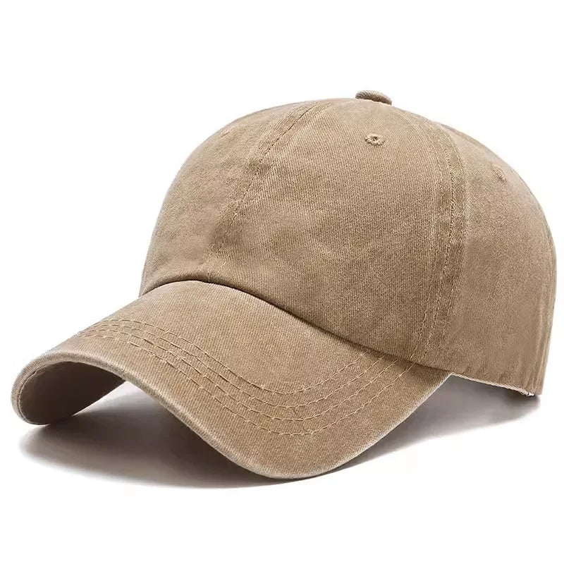 Baseball cap, women's artistic retro outdoor Japanese soft top, summer distressed men's washed cotton duckbill cap