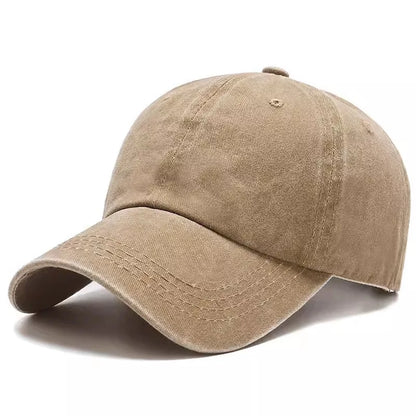 Baseball cap, women's artistic retro outdoor Japanese soft top, summer distressed men's washed cotton duckbill cap