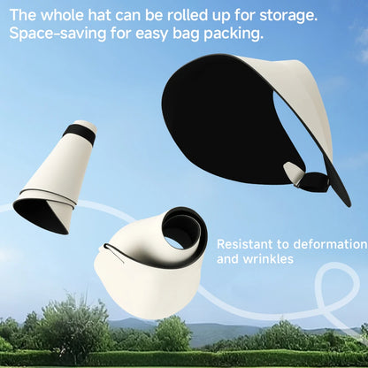 Women's Sun Top Hat with UV Protection, Seamless One-Piece Visor, Wide Brim for Full Shade, Hollow Top Sun Cap
