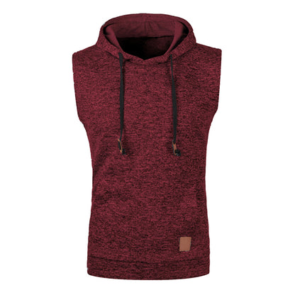 Mens Sleeveless Hoodies Fashion Casual Hooded Sweatshirt Men Bodybuilding Tank Top Sporting Shirt Waistcoat Vest Gym