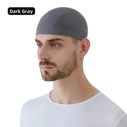 Summer Thin Breathable Mesh Skull Beanie Cap Sweat Absorbent Sport Cap Under Helmet Liner Moisture Wicking Quick Dry Cycling Hat