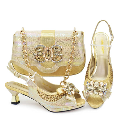 Doershow Lastest Italian Design Fashion Style Ladies Shoes with Matching Bag Set 2026 Nigerian Shoes and Bag Set! HX1-1