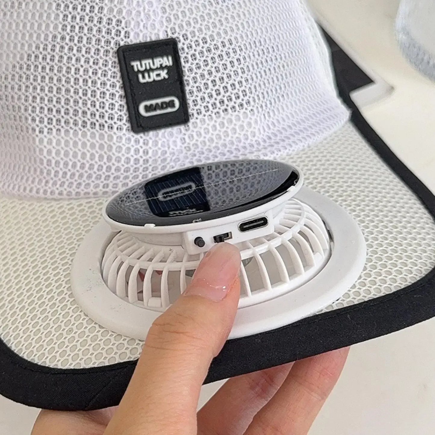 Solar Powered Cap with Fan Summer Breathable Mesh Sun Protection Outdoor Baseball Hat for Men USB Rechargeable Cooling Headwear
