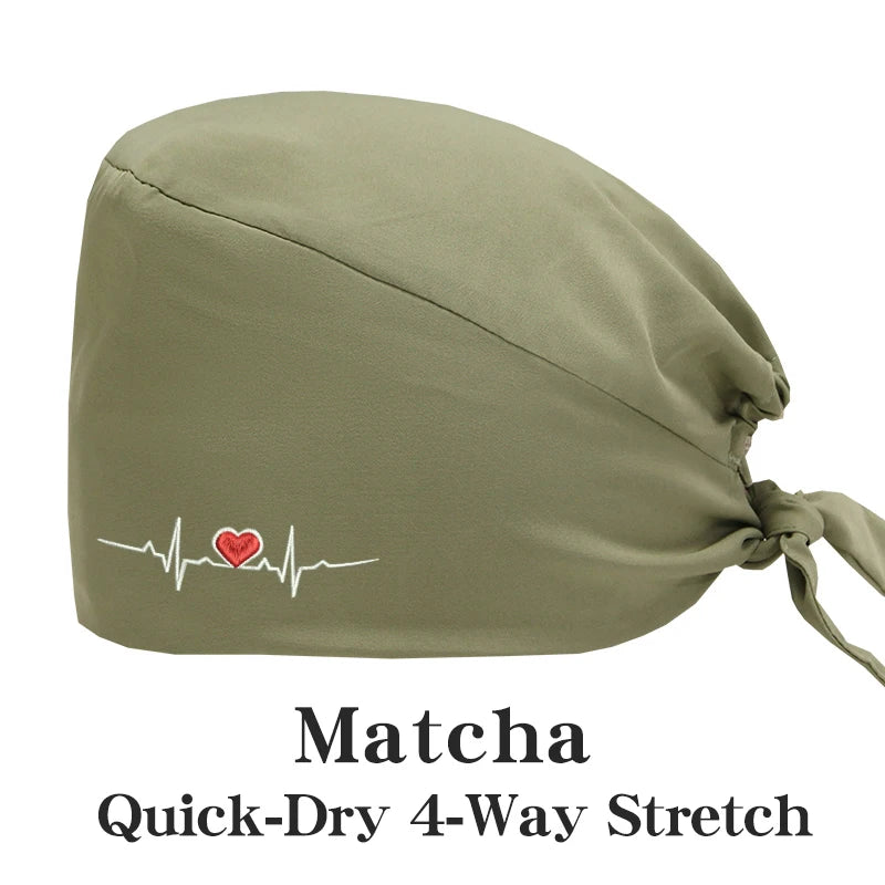 ECG Embroider Working Hats for Man Woman Pet TOOTH Clinic Scrub Caps Quick Dry Breathable Dentist Cap MSG-03