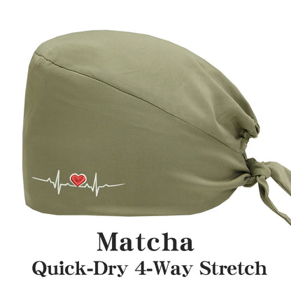 ECG Embroider Working Hats for Man Woman Pet TOOTH Clinic Scrub Caps Quick Dry Breathable Dentist Cap MSG-03