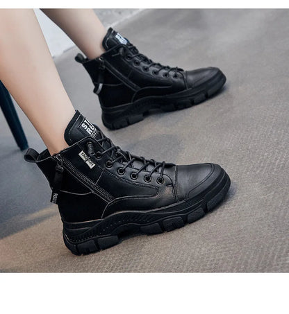 GKTINOO 2026 Autumn Winter Shoes Genuine Leather Sneakers Waterproof Boots for Women Thick Sole Women Ankle Boots Ladies Botas