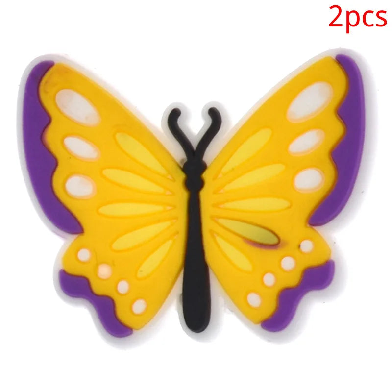 PVC Butterfly Flower Big Size Beach Bag Buckle Charms Decorations Accessories for Bog Totes Bag Woman DIY Gift Travel Pendant