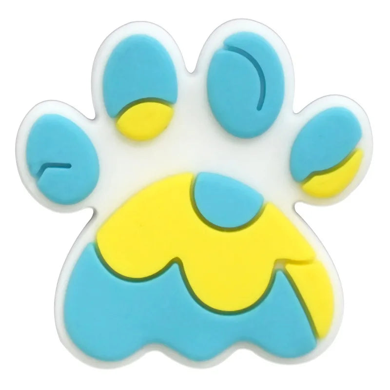 lovely dog paw PVC shoe Charms Slippers Buckle combination Fit Wristbands accessories Decoration Bands gift unisex party