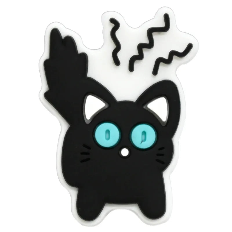 lovely cat series PVC shoe Charms Slippers Buckle combination Fit Wristbands accessories Decoration Bands gift unisex party