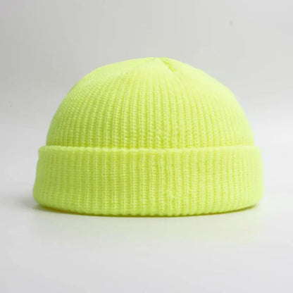 2025 Boys Girls Winter Knitted Beanies Solid Keep Warm Loop Small Beanie Caps Keep Head Warm Winter Hats Yellow Red
