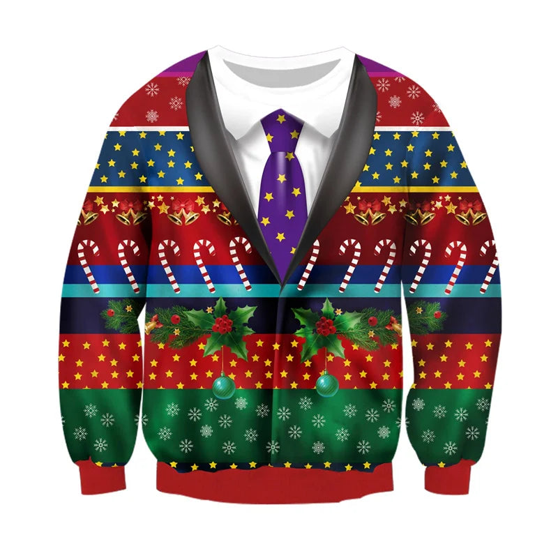 Fashion Ugly Christmas Sweater Men Women 3d Printing Funny Xmas Sweatshirt Crewneck Long Sleeve Pullover Oversized Hoodies