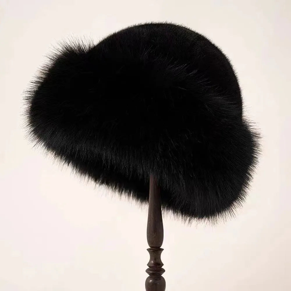 Fur Hat Women Warm Snow Ski Cap Female Faux Fox Fur Thick Warm Winter Hat Lady Windproof Russian Hat Ear Warmer Bonnet Hot Sale
