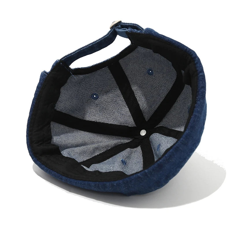 Top Denim Docker Cap Without Visor Letter Label Brimless Caps Adjustable Solid Color Hat Hats Unisex Adult Retro Hip Hop Street