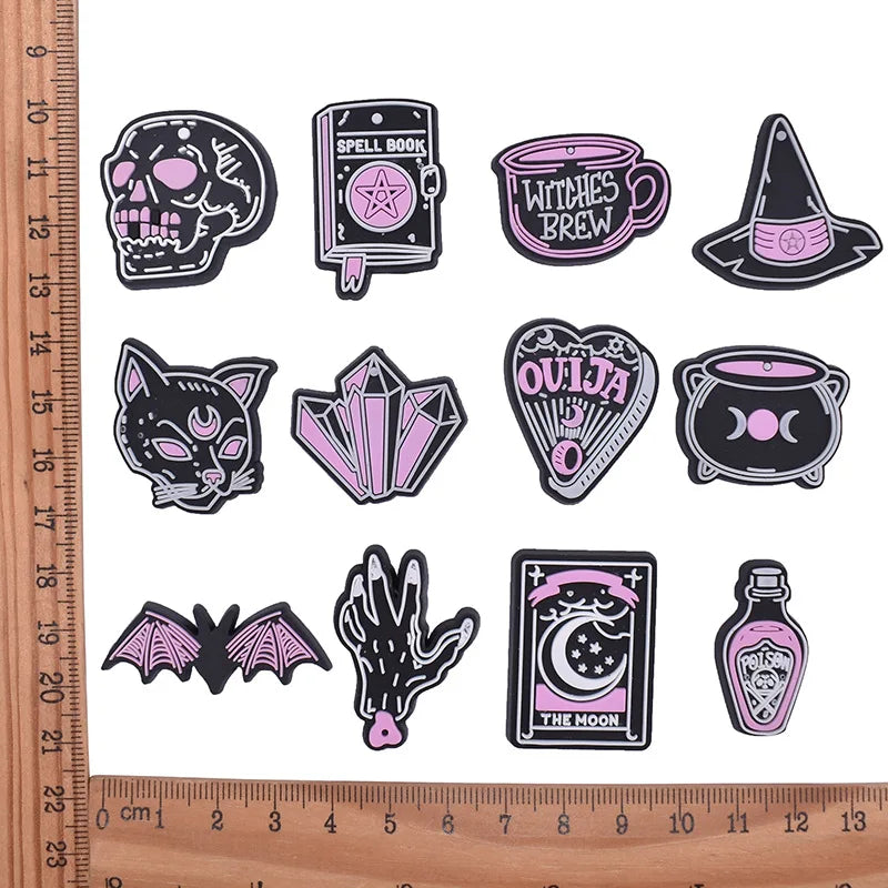 Magic Halloween Day PVC shoe Charms Slippers Buckle combination Fit Wristbands accessories Decoration Bands gift unisex party