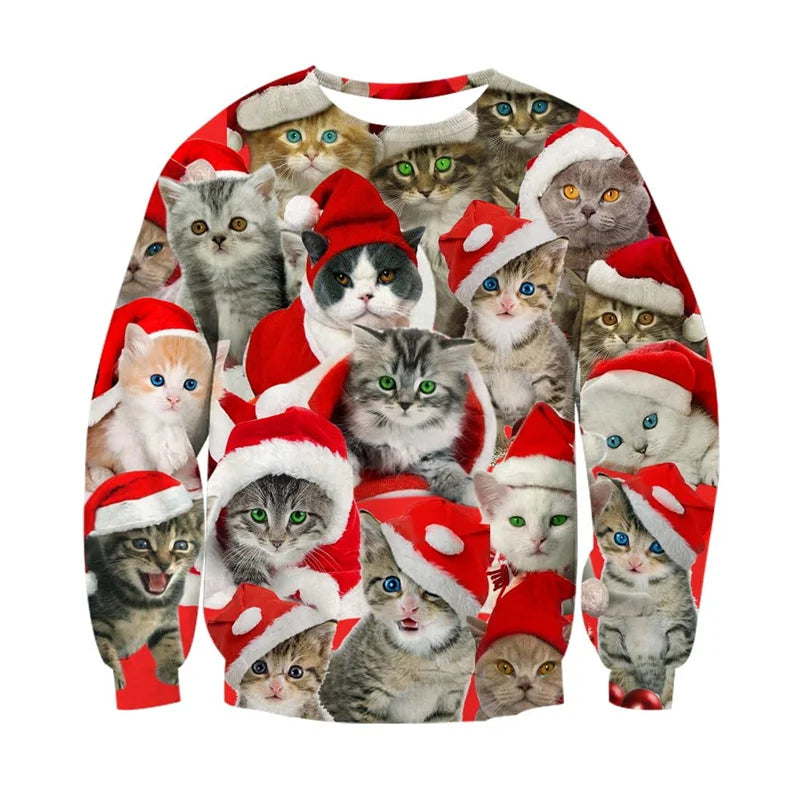 Fashion Ugly Christmas Sweater Men Women 3d Printing Funny Xmas Sweatshirt Crewneck Long Sleeve Pullover Oversized Hoodies