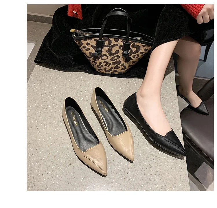 Women Fashion Pointed Toe Slip on Shoes Summer Woman Loafers Comfortable Ladies Yellow Boat Shoes Autumn Flats Zapatos Mujer
