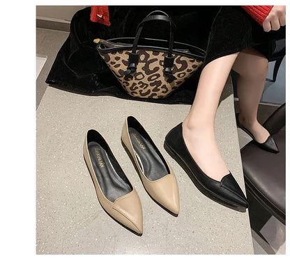 Women Fashion Pointed Toe Slip on Shoes Summer Woman Loafers Comfortable Ladies Yellow Boat Shoes Autumn Flats Zapatos Mujer
