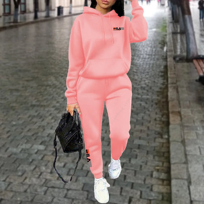 Women's Tracksuit Hoodies Trousers 2PCS Suit Winter Sports Jogging Outfits Fashion Street Designer Clothes for Women Pants Set