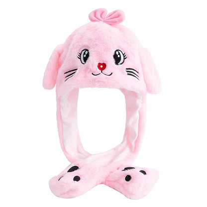 Hot Sale Unisex Funny Ear Hat Animal Style Couple Cute Ear Moving Up Cap Men Women Girls Rabbits Ears Plush Winter Lovely Hat ﻿