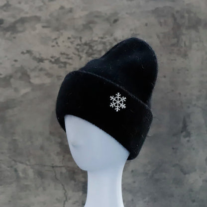 Hot Selling Winter Hat Real Rabbit Fur Winter Hats For Women Snowflake Warm Beanie cold Hats Women Solid Adult Cover Head Cap