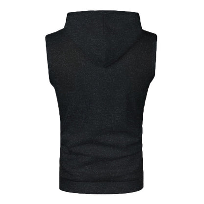 Mens Sleeveless Hoodies Fashion Casual Hooded Sweatshirt Men Bodybuilding Tank Top Sporting Shirt Waistcoat Vest Gym