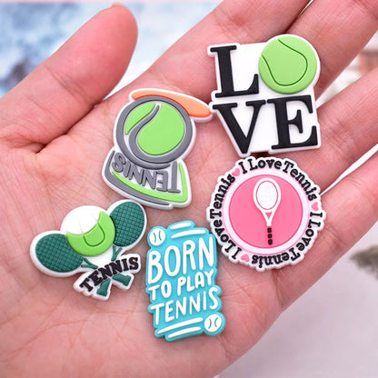 tennis mode series PVC shoe Charms Slippers Buckle combination Fit Wristbands accessories Decoration Bands gift unisex party