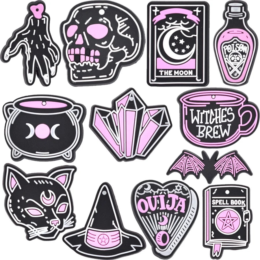 Magic Halloween Day PVC shoe Charms Slippers Buckle combination Fit Wristbands accessories Decoration Bands gift unisex party