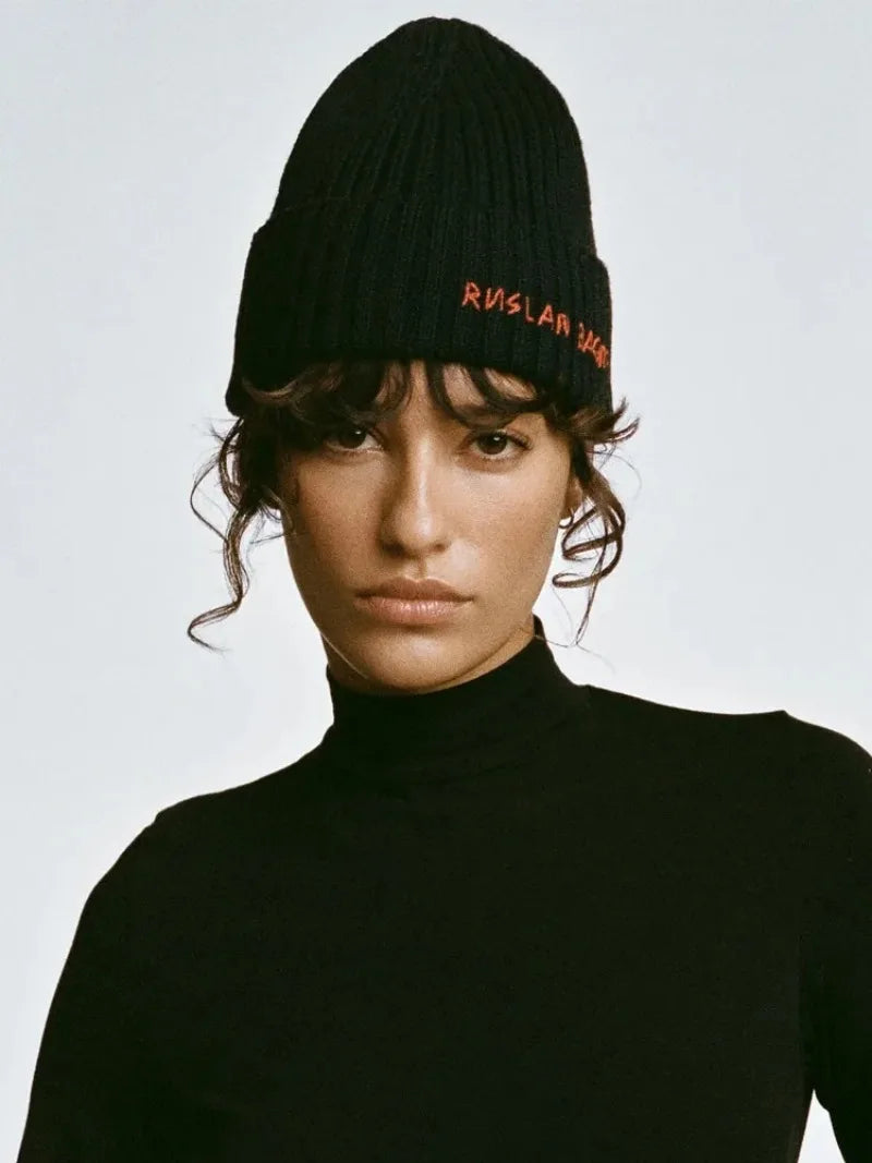 Winter Keep Warm Knitted Beanie Hat | Cold Weather Fashion Hat | Thick Unisex Letter Embroidered Cap for Men and Women |